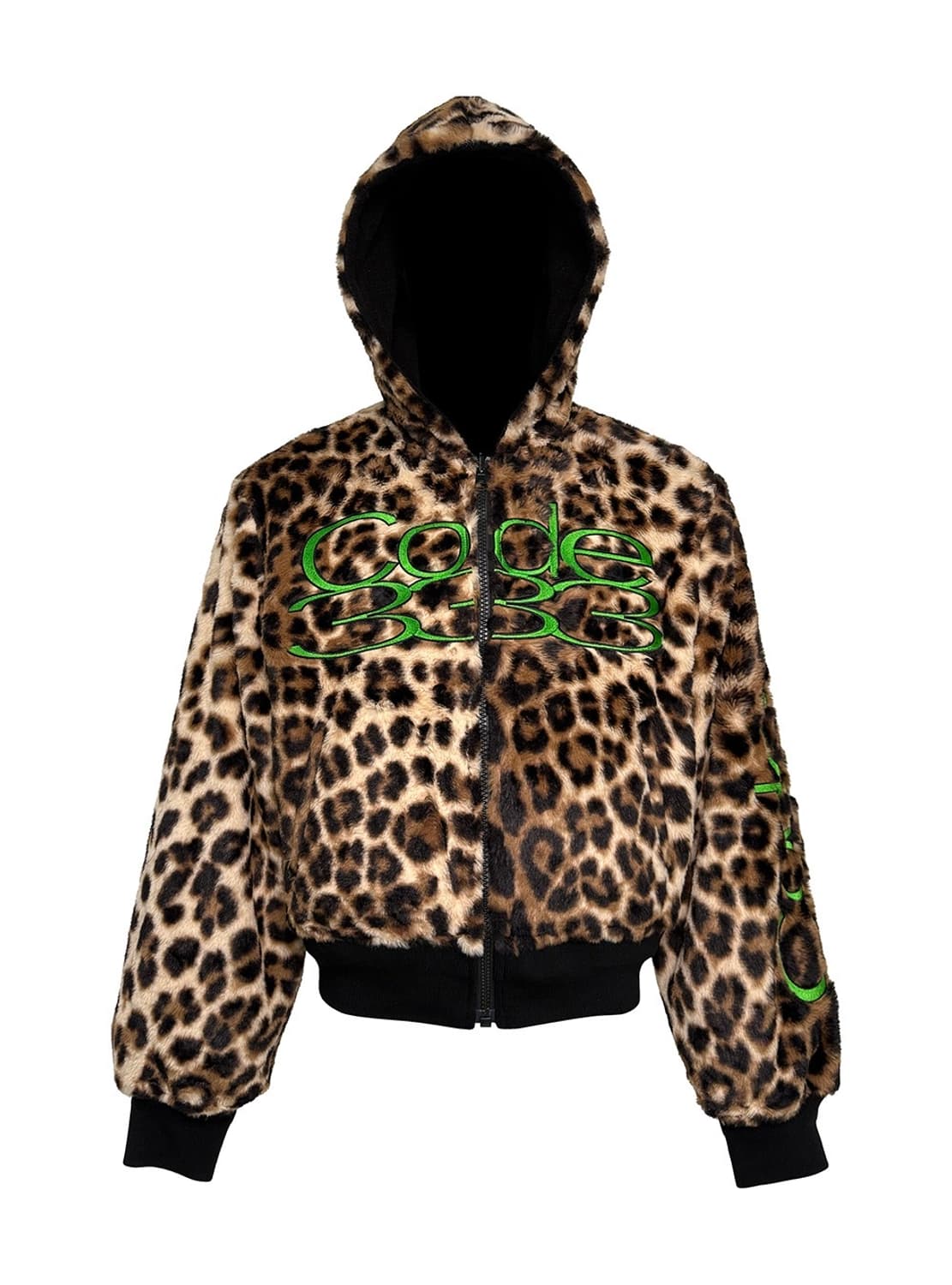 Reversible Leopard Zip Hoodie Jacket 상품이미지1