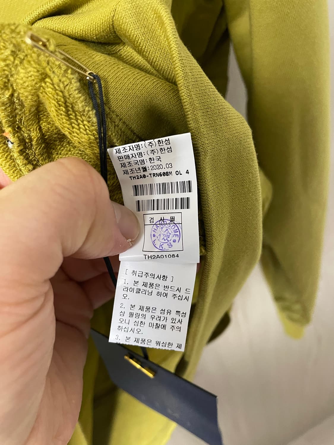 타임옴므 크링클 맨투맨, 110사이즈 택달린 새상품 상품이미지7