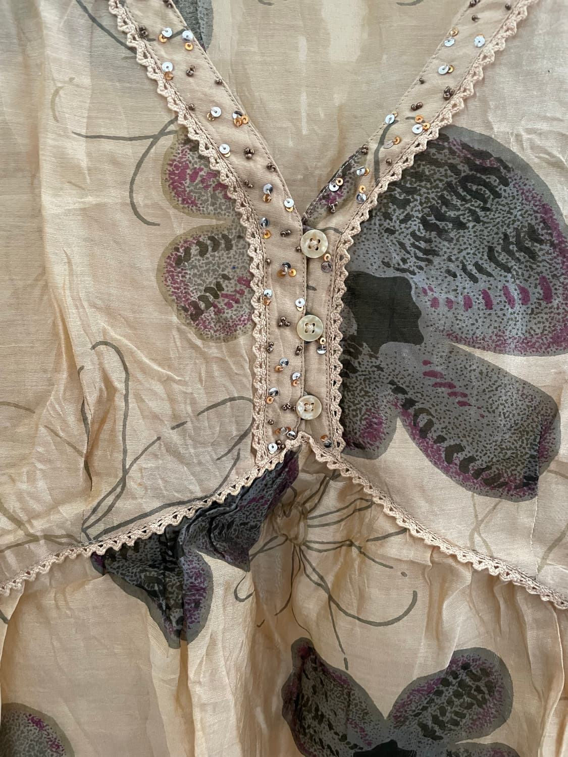 로맨틱 꽃 베이지 블라우스 상품이미지3