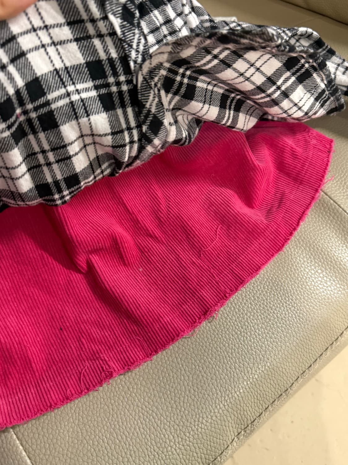 shirt sleeve wrap check skirt 상품이미지5