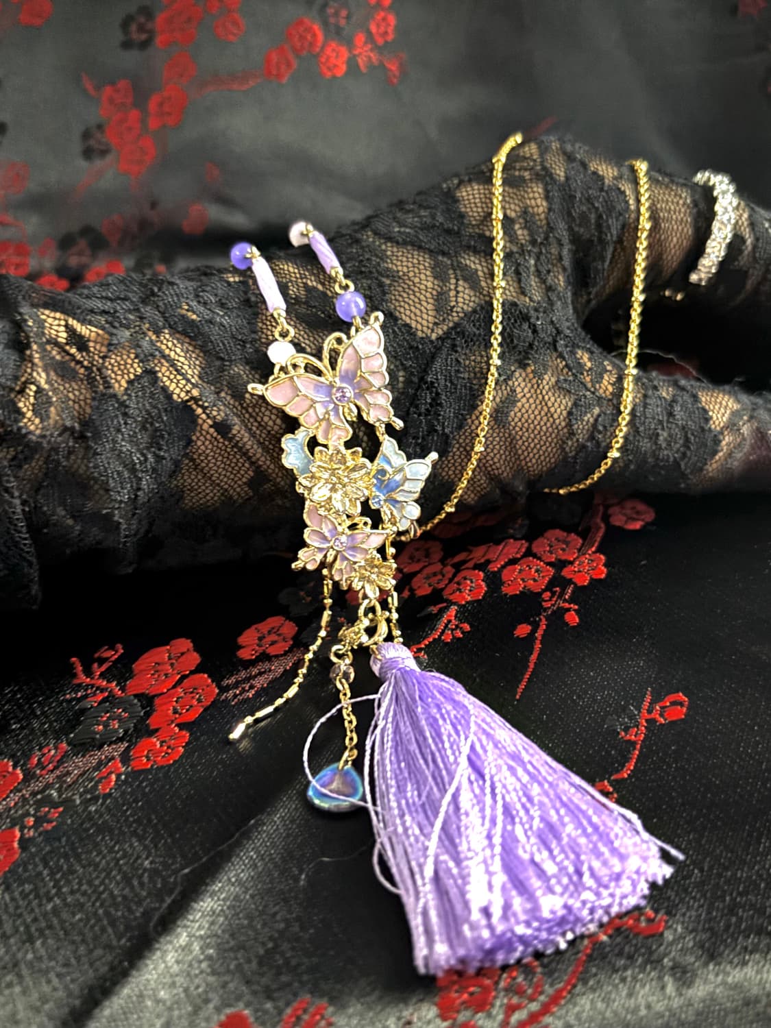 Anna Sui 골드 시노와즈리 테이스트 태슬 목걸이 상품이미지2