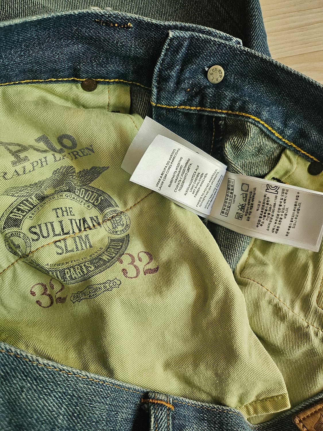 폴로 랄프로렌 워싱 데님 셀비지 청바지 32 상품이미지7