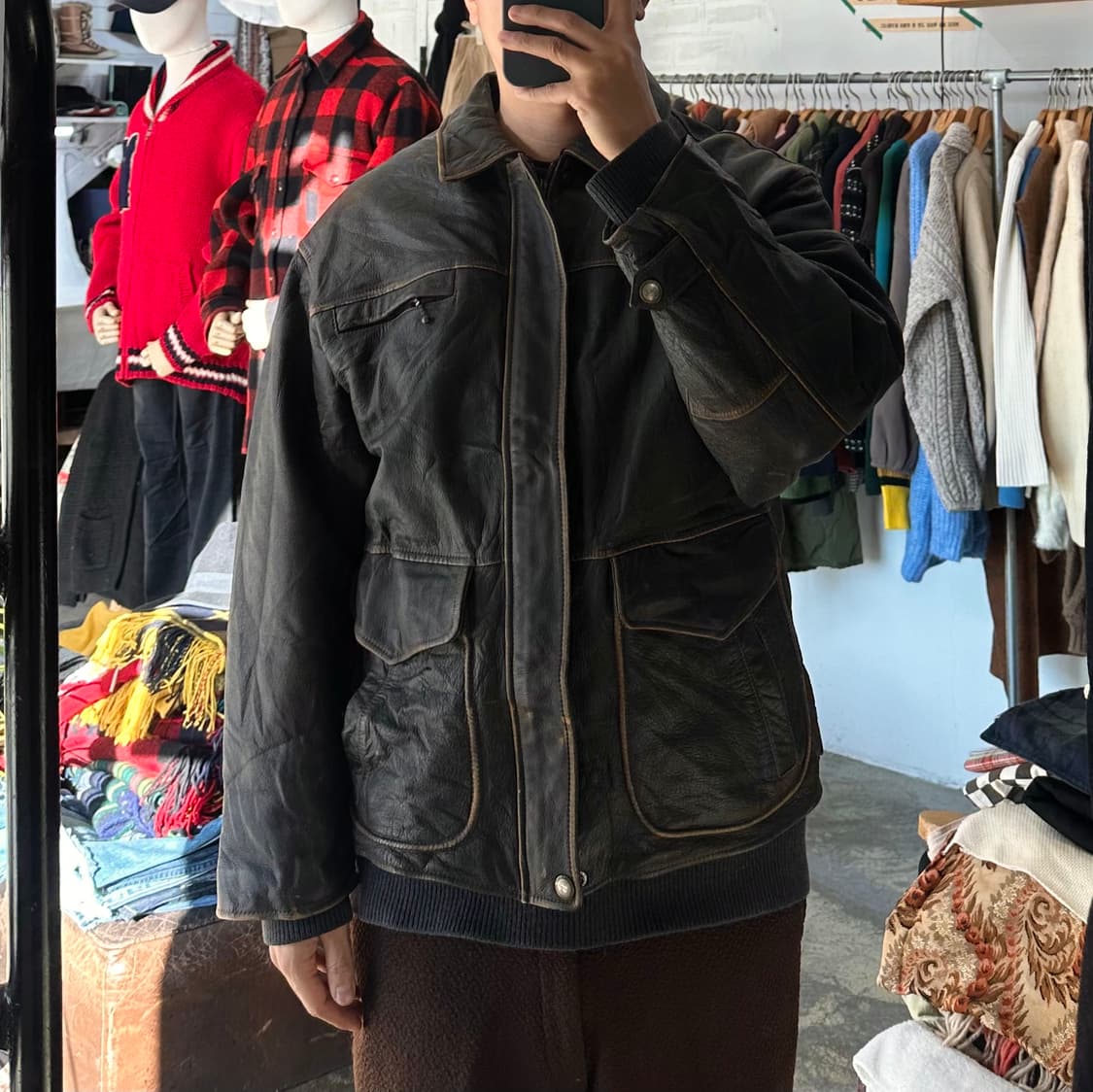 (착용컷) LES MUES 레더 자켓 (남성용 103) 상품이미지3