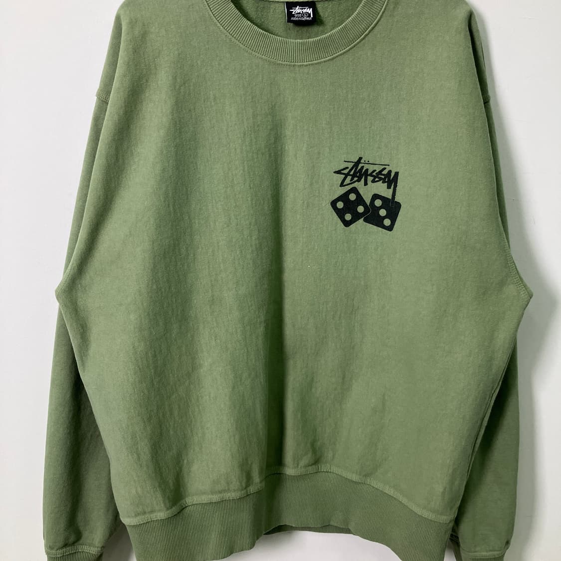 스투시 다이스 피그먼트 다이드 크루넥 스웨트셔츠 L 상품이미지5