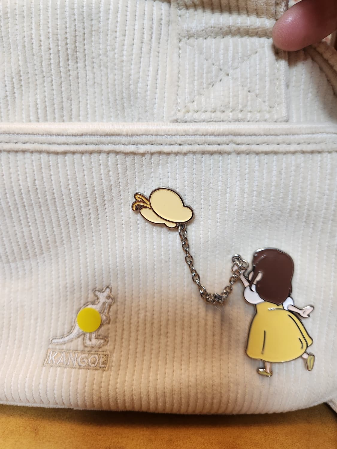 캉골 아이보리 코듀로이 토트백 + 스트랩 택가78000 상품이미지2