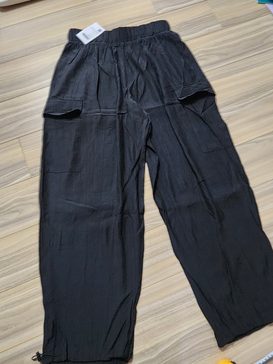 에잇세컨즈경량링클카고밴딩팬츠바지블랙 상품이미지1