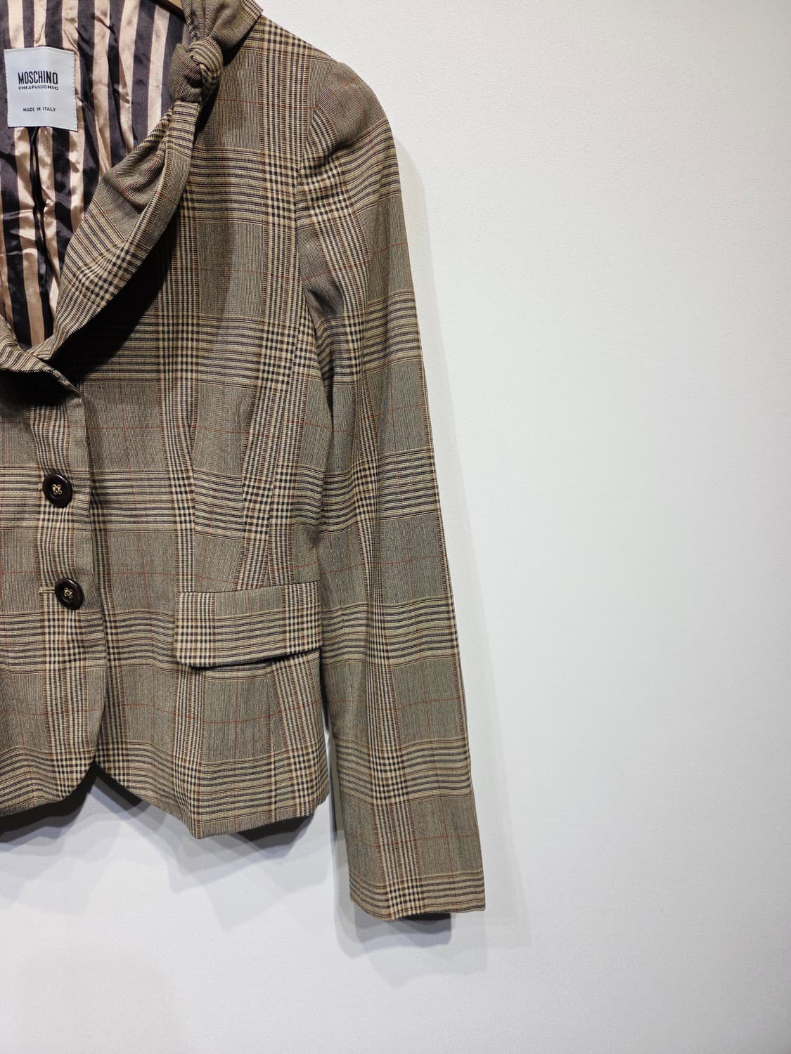 MOSCHINO 모스키노 칩앤시크 꼬임 넥 체크 자켓 상품이미지5