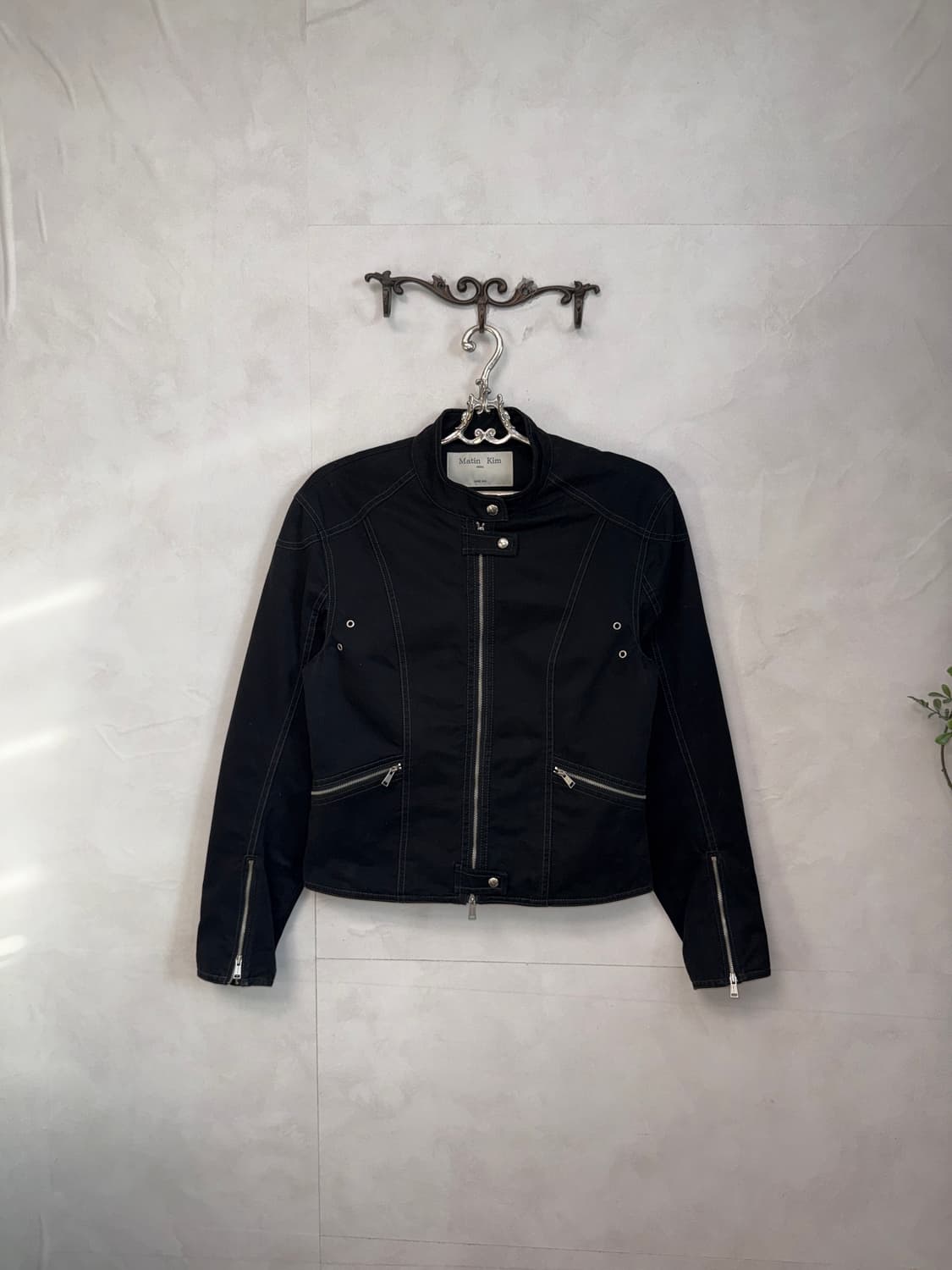 Matin Kim Cotton Biker Jumper Black 상품이미지2