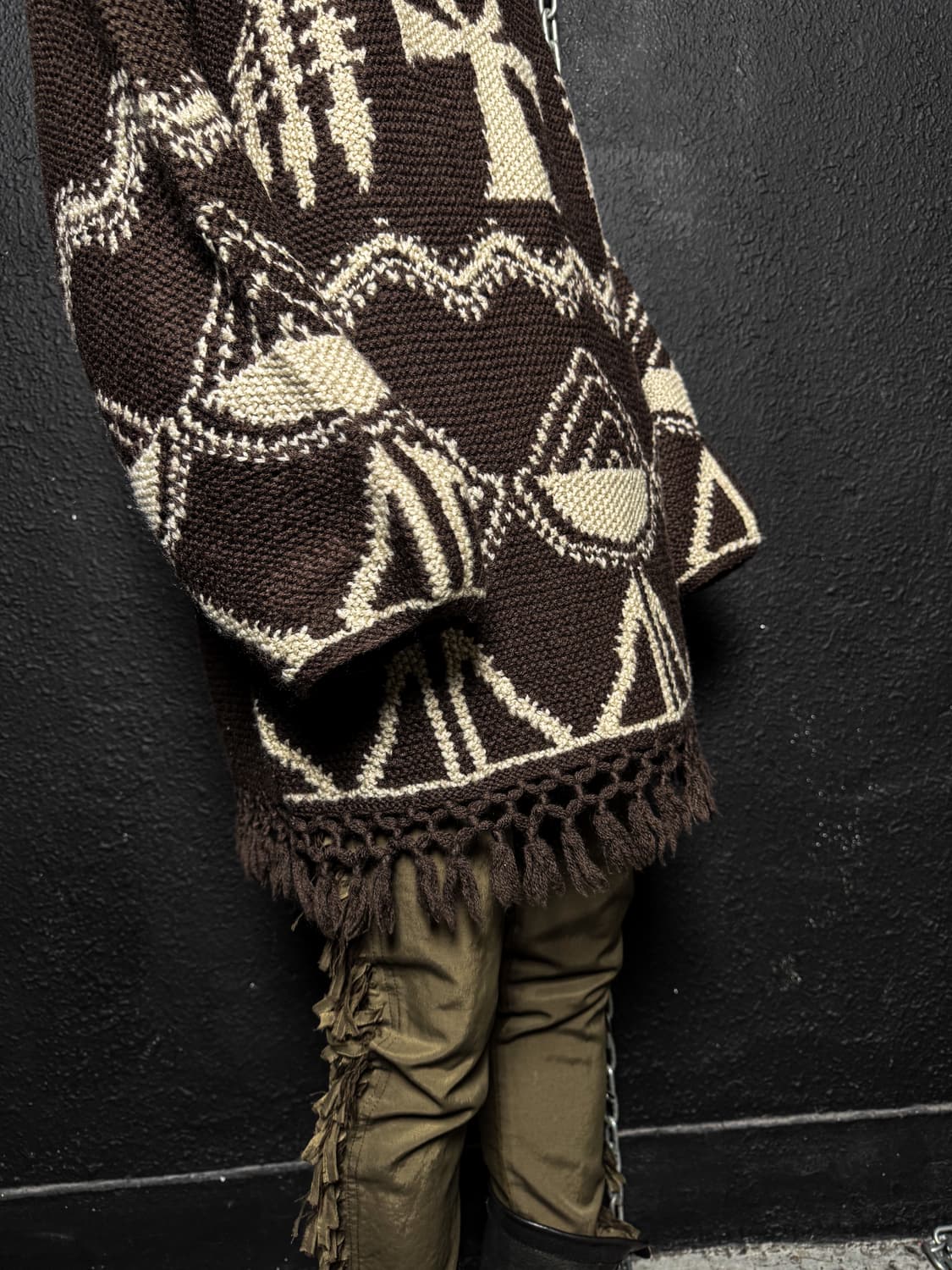 Ethnic Ankh Wool Poncho Knit 상품이미지4