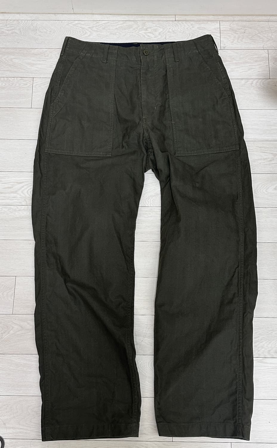 택포)24fw 엔지니어드가먼츠 퍼티그팬츠 올리브코튼브러시드hb S사이즈 상품이미지1