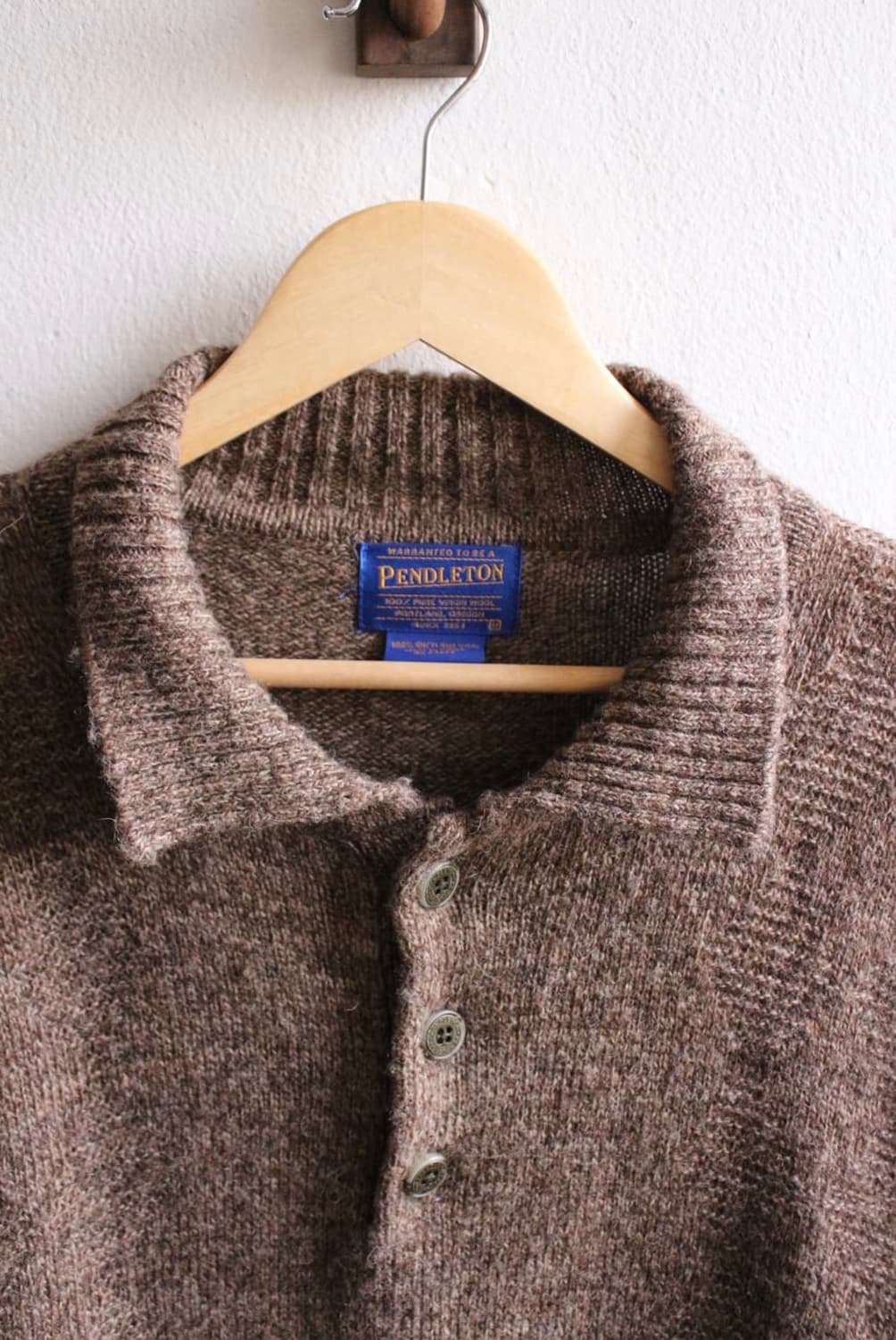 펜들턴 울 니트 폴로 스웨터 (엘보 레더 패치) XXL 상품이미지4