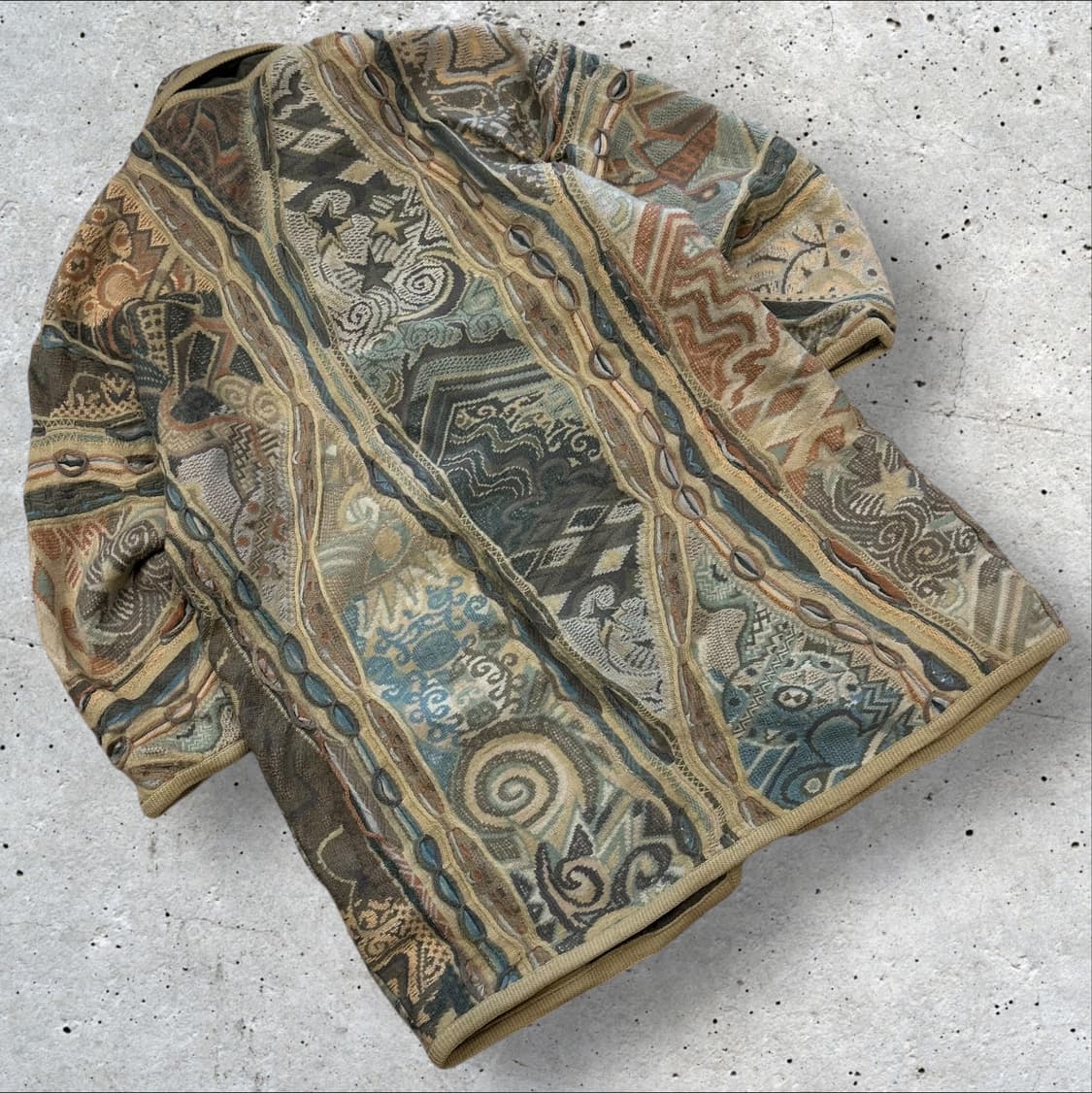 [M] COOGI 쿠지 패턴 니트 코트 자켓 빈티지 A618 상품이미지2