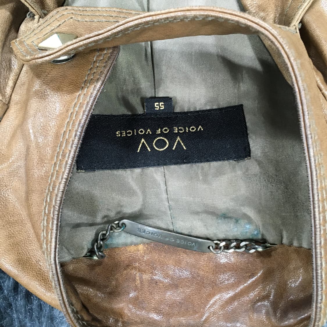 투티/0123 VOV 브라운 양가죽 라이더 멀티웨이 자켓 y2k 상품이미지5