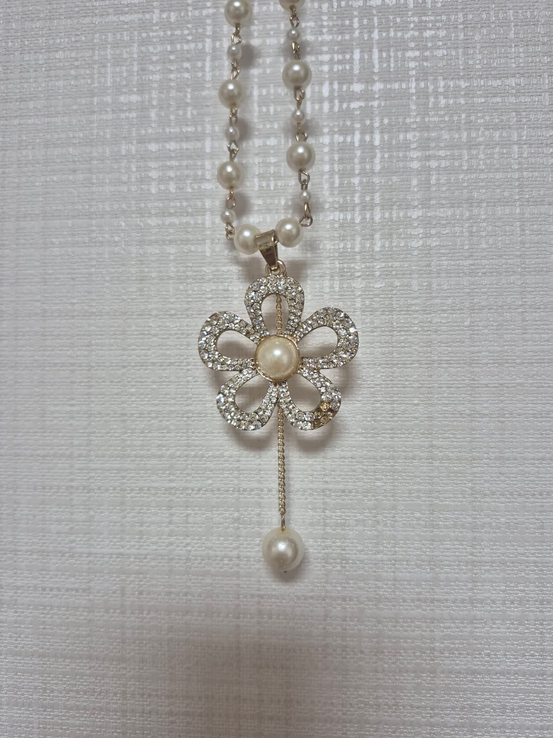 Japanese vintage 빅플라워 진주목걸이  상품이미지2