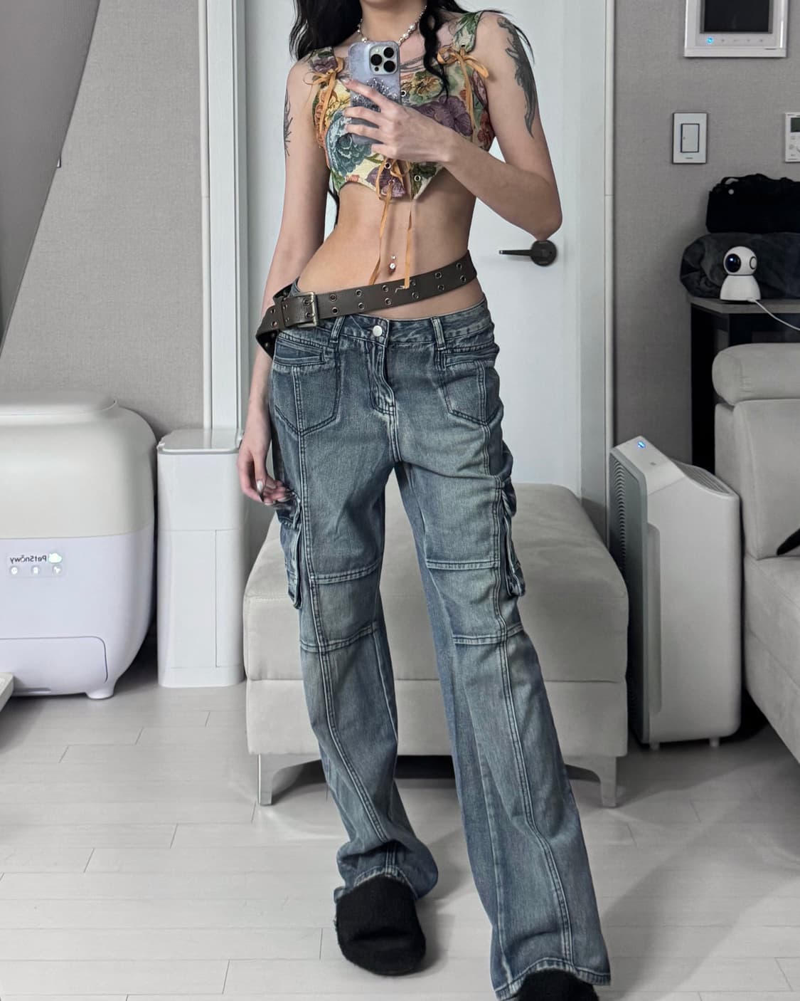 ༒ Side pocket detail denim jeans 상품이미지1