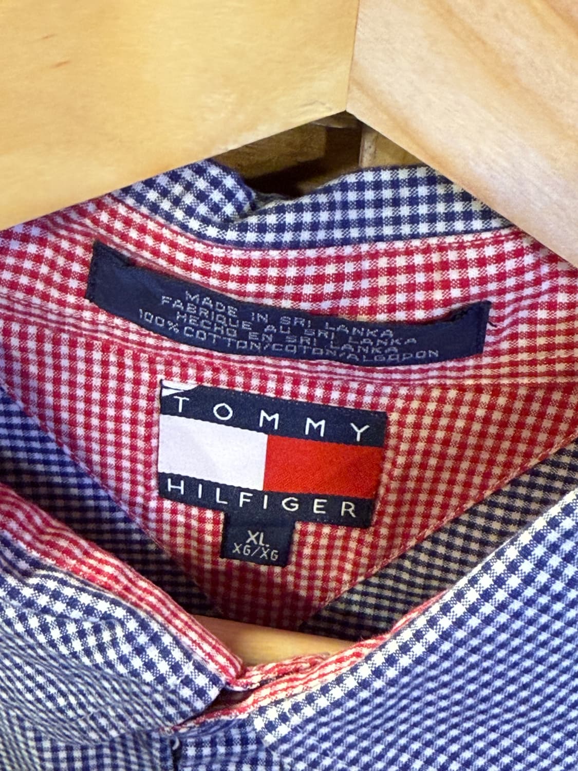 타미힐피거 네이비 깅엄체크 셔츠 상품이미지2
