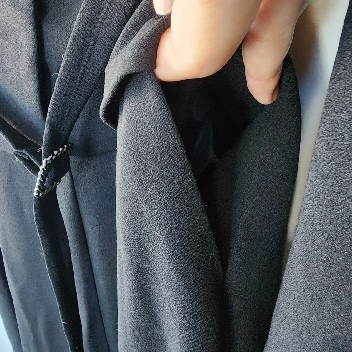 로나피아 블랙 벨트 롱 원피스 상품이미지5