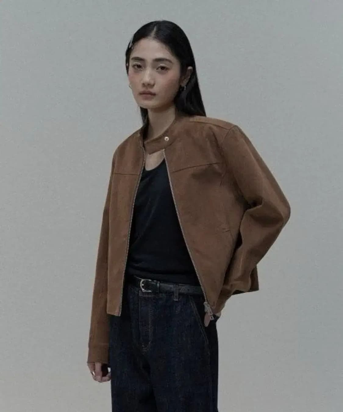 (착샷O)라퍼지포우먼 인시전 레이싱 스웨이드 자켓 상품이미지4