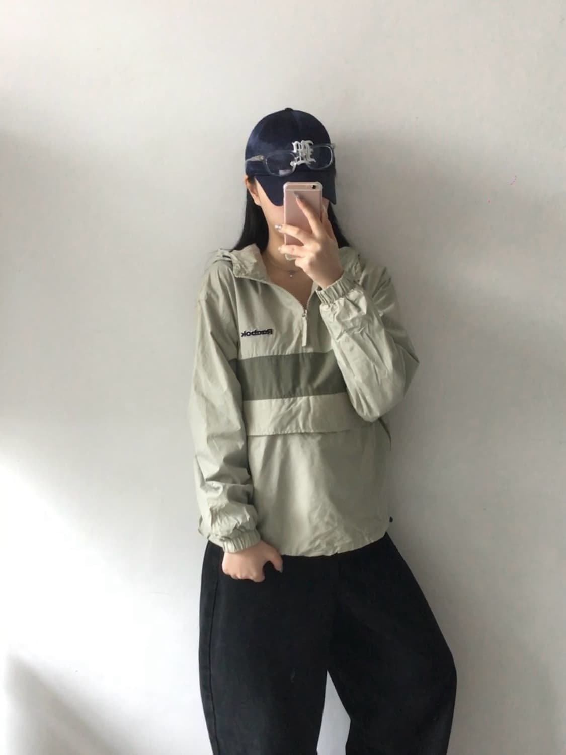 리복 배색 백로고 아노락 상품이미지2