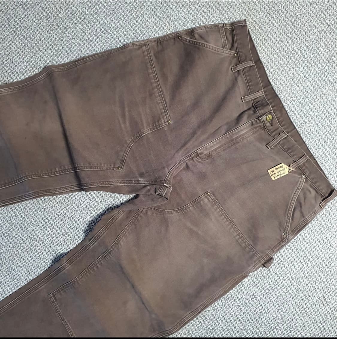 [44]칼하트 B136 DKB 다크 브라운 헤비 덕 캔버스 더블니 팬츠 상품이미지2