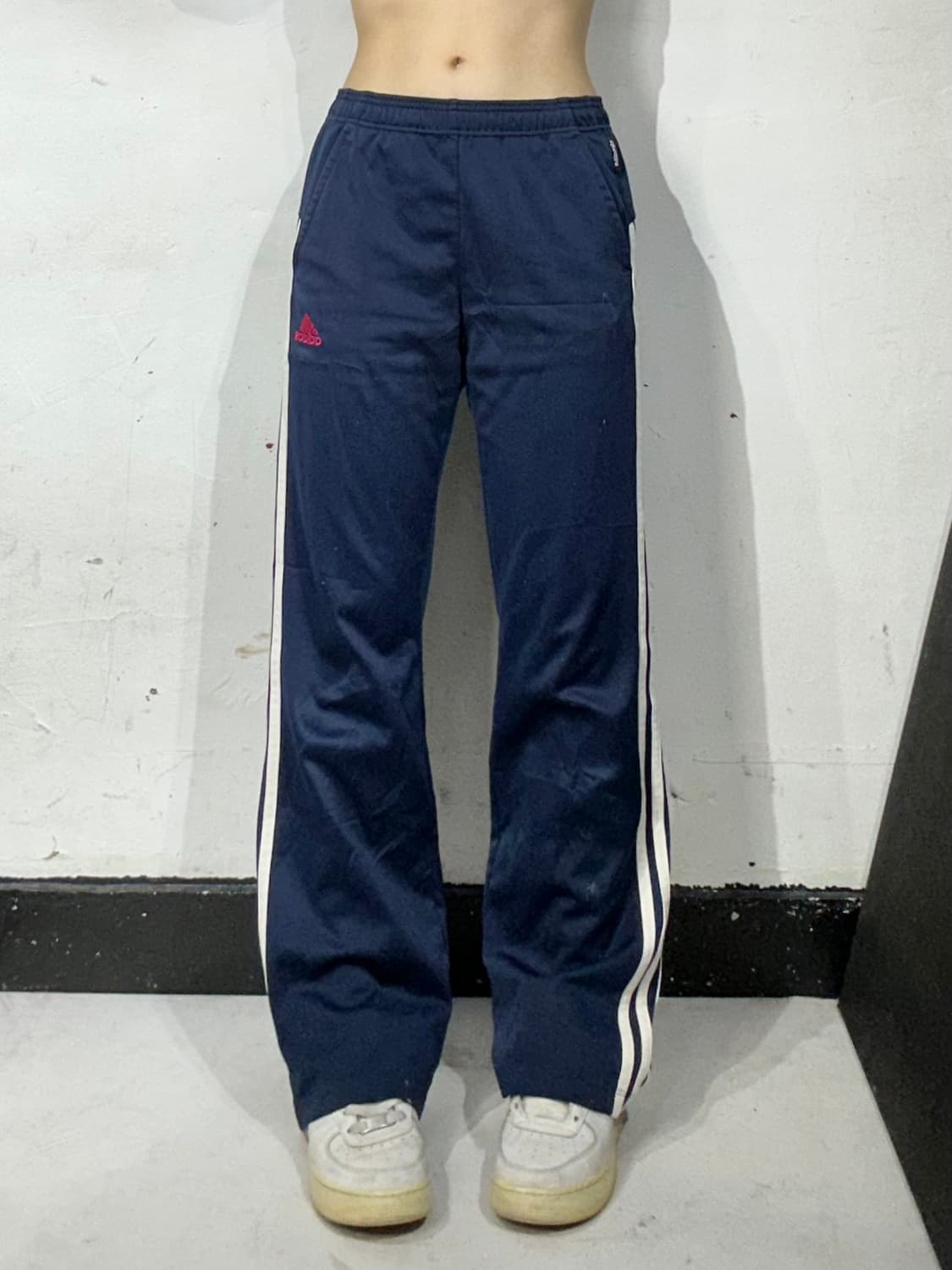 아디다스 네이비 핑크 와이드 트레이닝 팬츠 삼선 부츠컷 추리닝 바지 M 상품이미지2