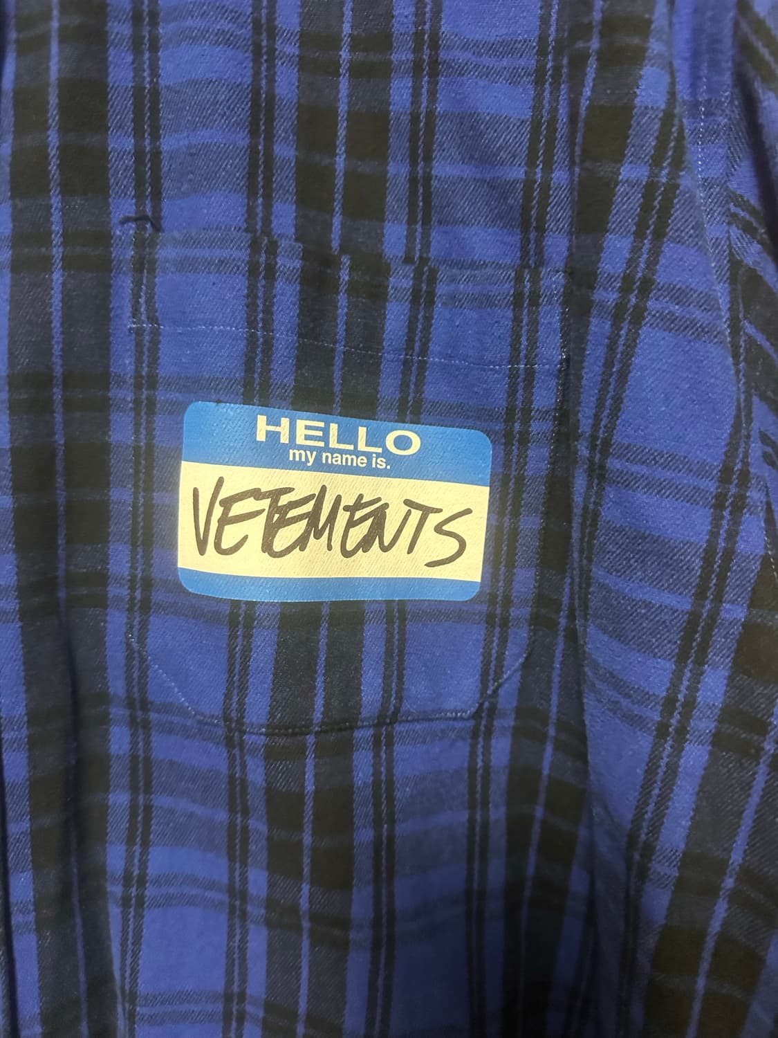 베트멍 네임카드 플란넬 체크셔츠 블루 (S) 상품이미지3
