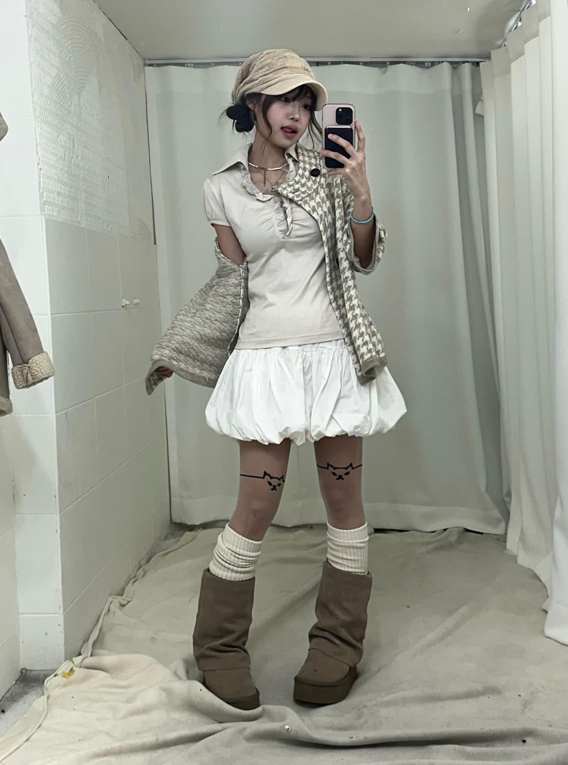 데일리 베이지 라떼 갸루 니혼진 코디세트 상품이미지3