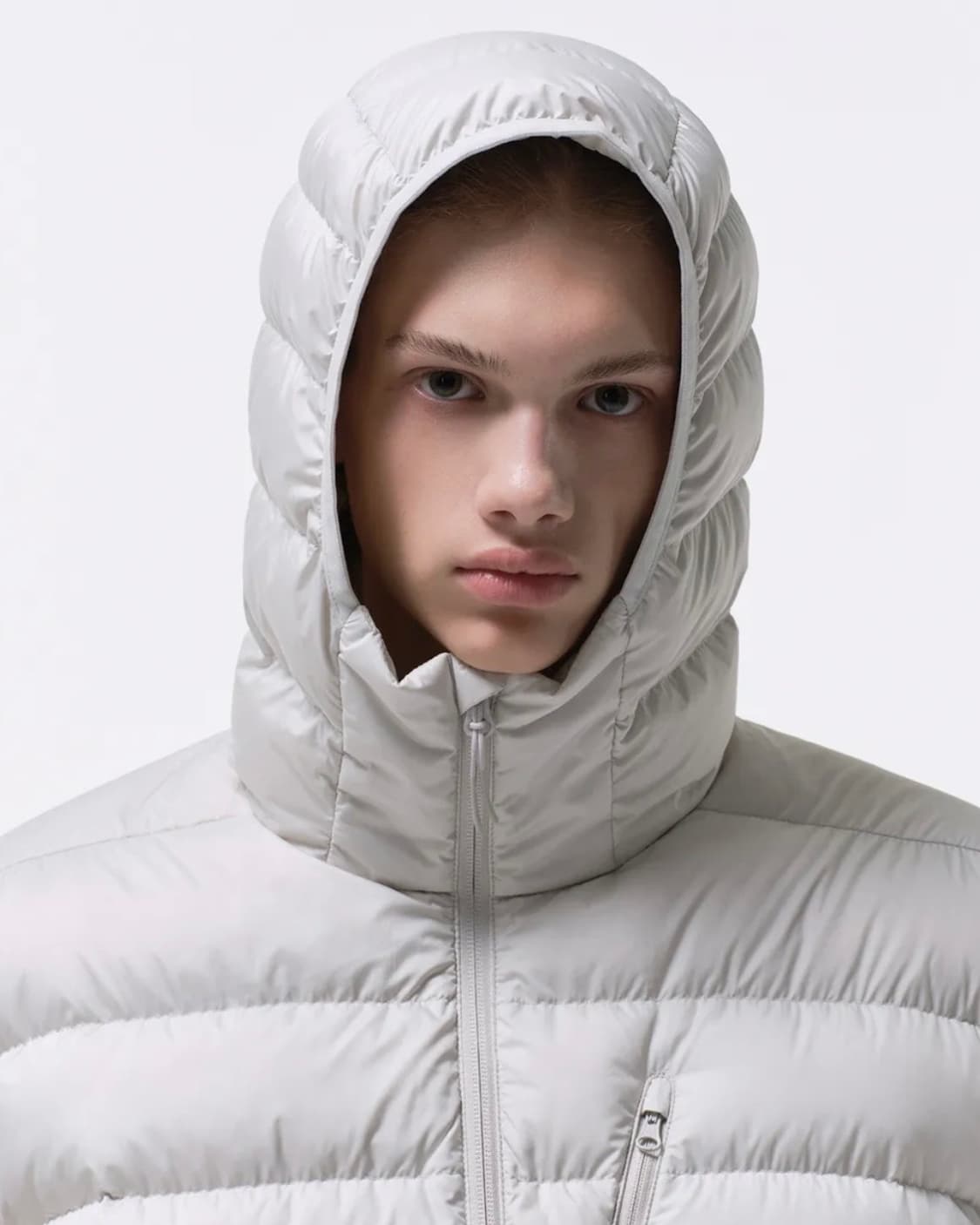 무신사 스탠다드 시티레저 경량패딩 스톤화이트 S 새상품 상품이미지3