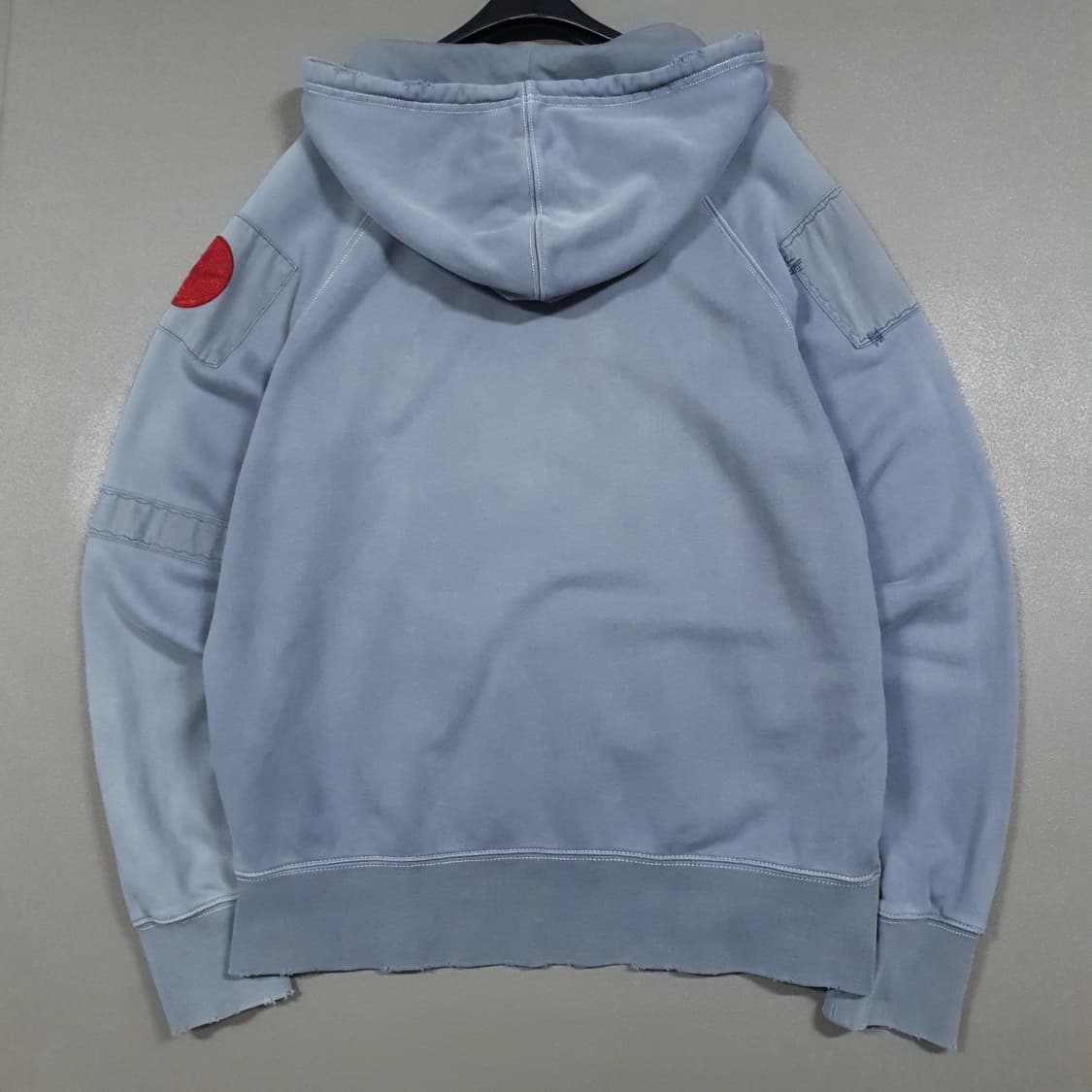 XL (105) 아르마니 진스 데미지 워싱 디스트로이드 후드티 스웻셔츠 상품이미지9