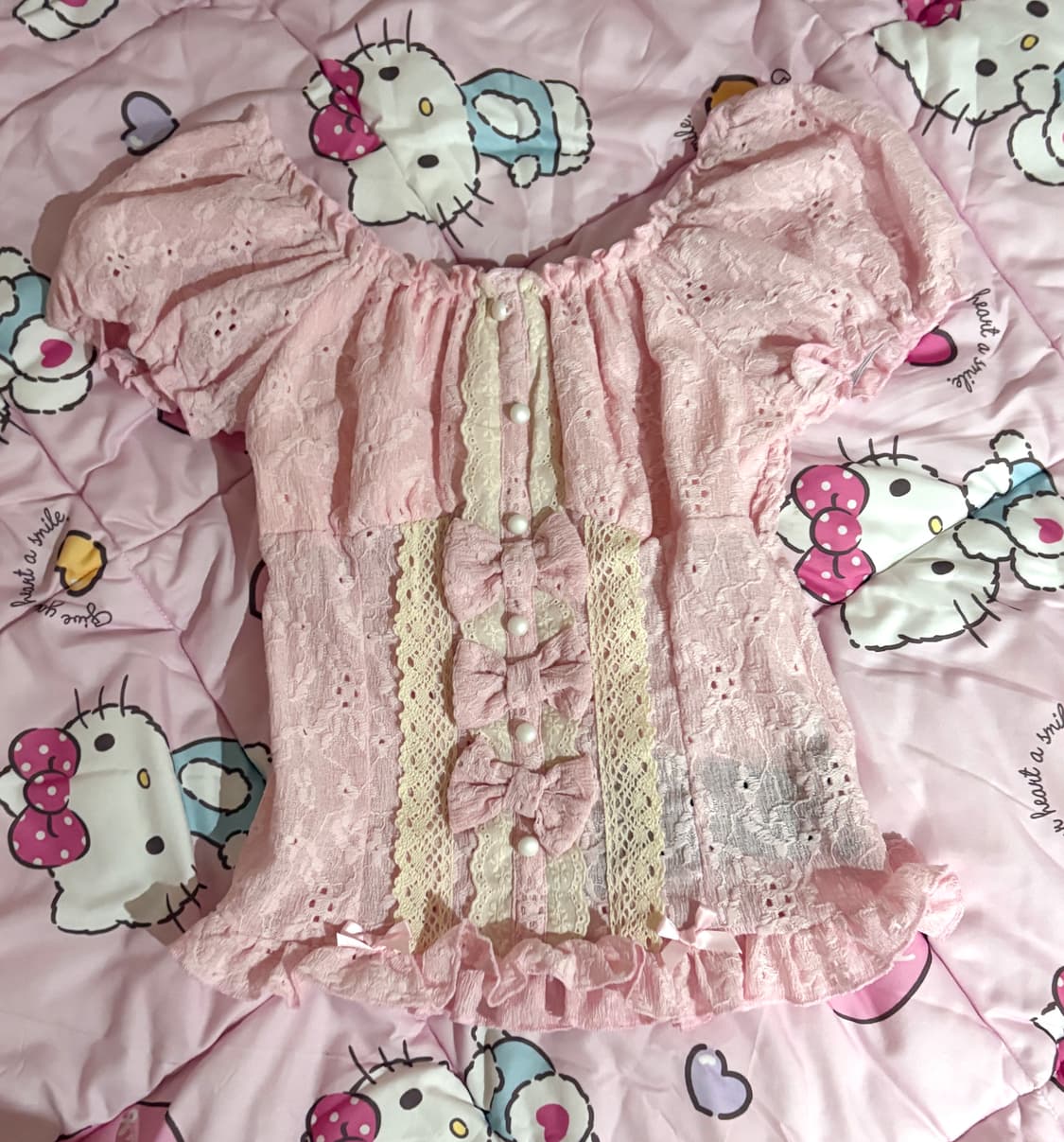 쉬인 히메갸루 리본 블라우스 탑 상품이미지1