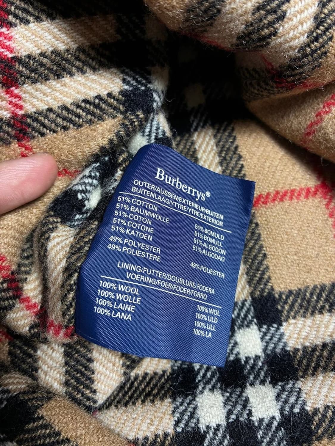 버버리 00's 노바체크 안감 빈티지 블루종 자켓 R1374 상품이미지6