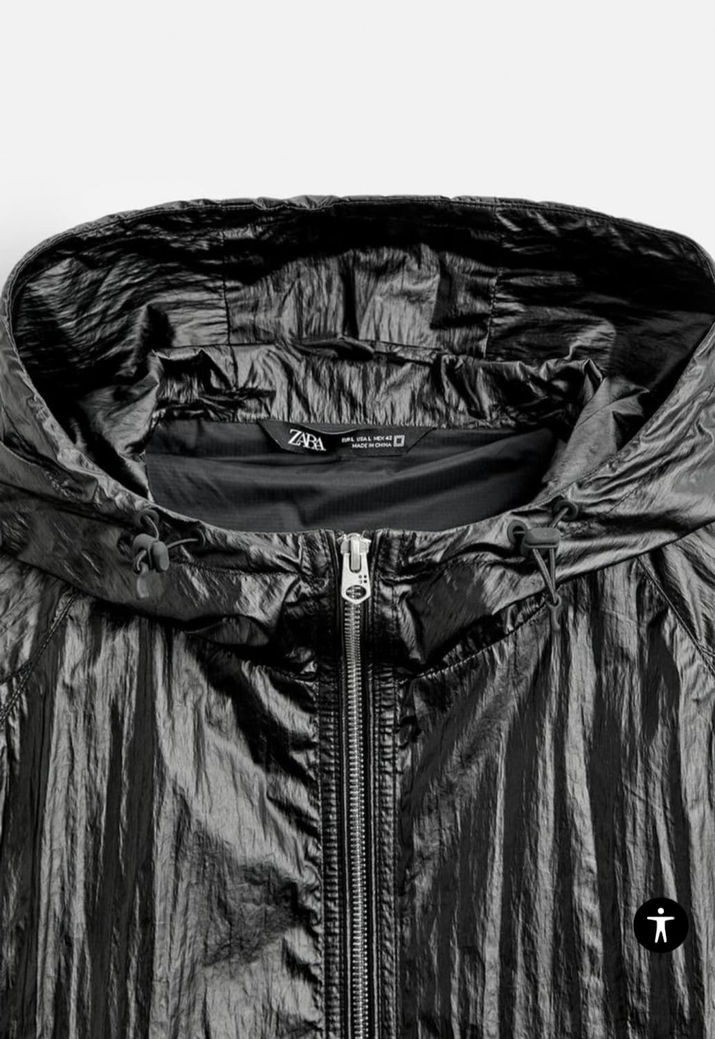 자라 크링클 바람막이 M 상품이미지2