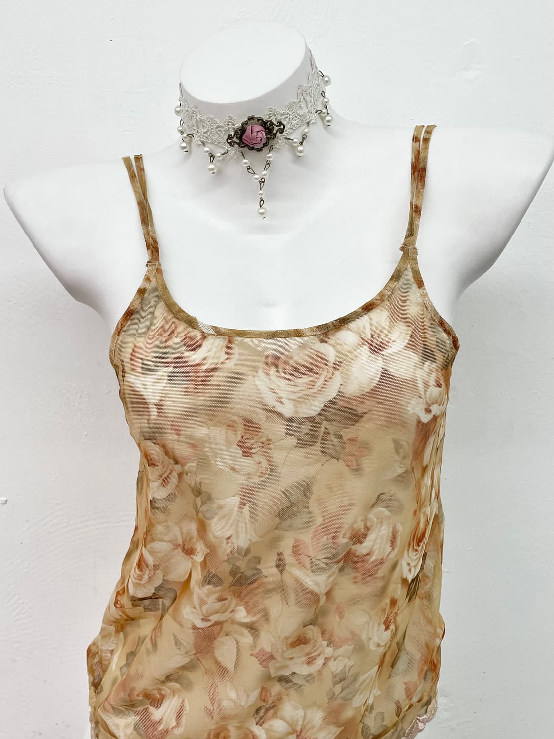 오리엔탈 엔틱 로즈 메쉬 슬립 상품이미지2