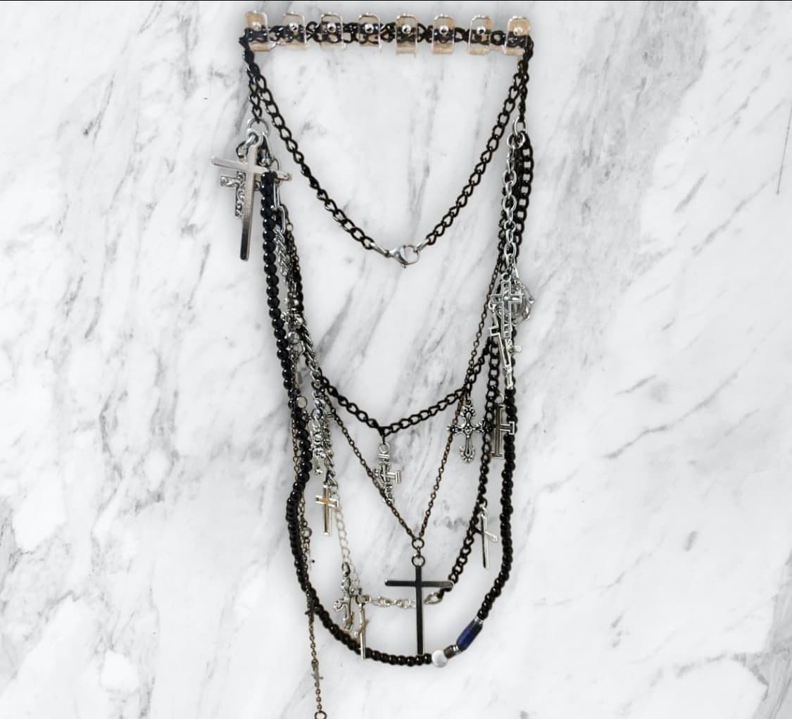Vkei-Layered Cross necklace 상품이미지1