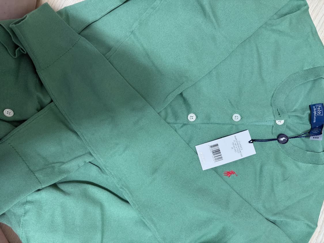 폴로 랄프로렌 코튼 블렌드 카디건-미디움 그린 m 새상품 상품이미지3