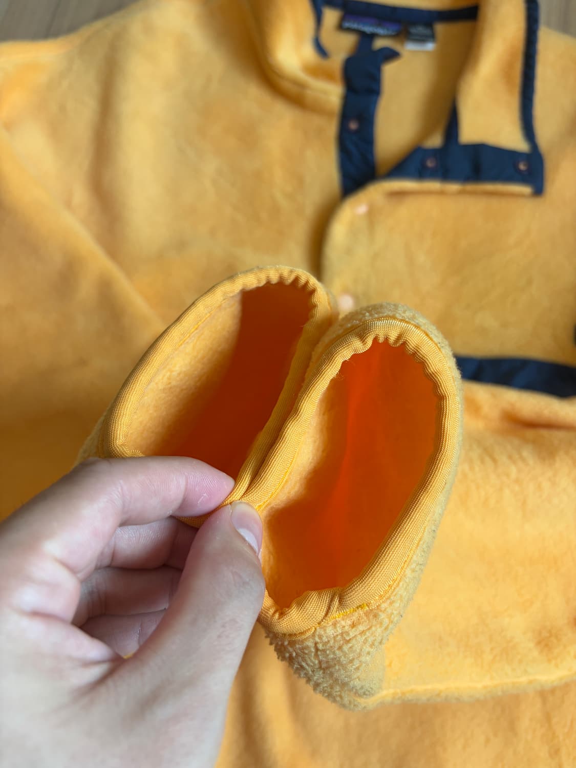 90s 파타고니아 신칠라 눈없는로고 옐로우 xl 상품이미지5