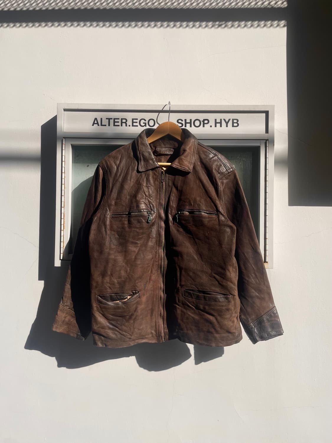 Vintage Brown Real Leather Work Jacket 상품이미지1