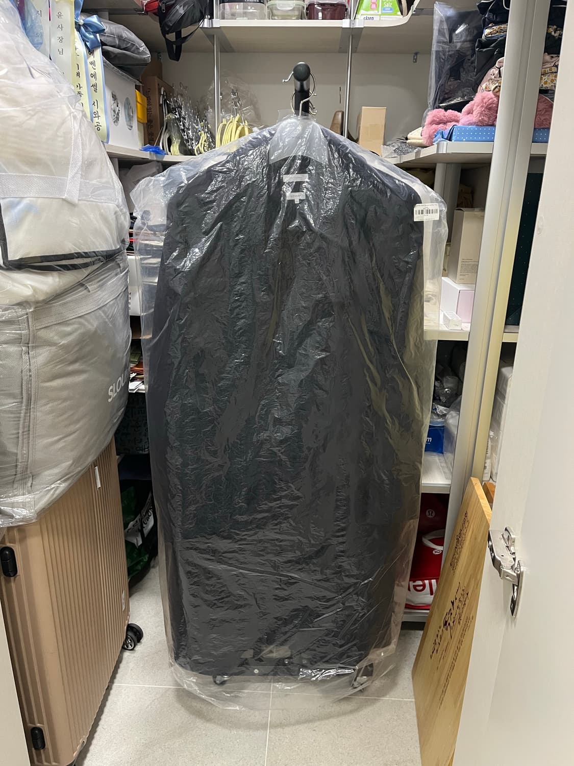 우드비 울 모사 레더 트림 코트 네이비색상 2사이즈 상품이미지8