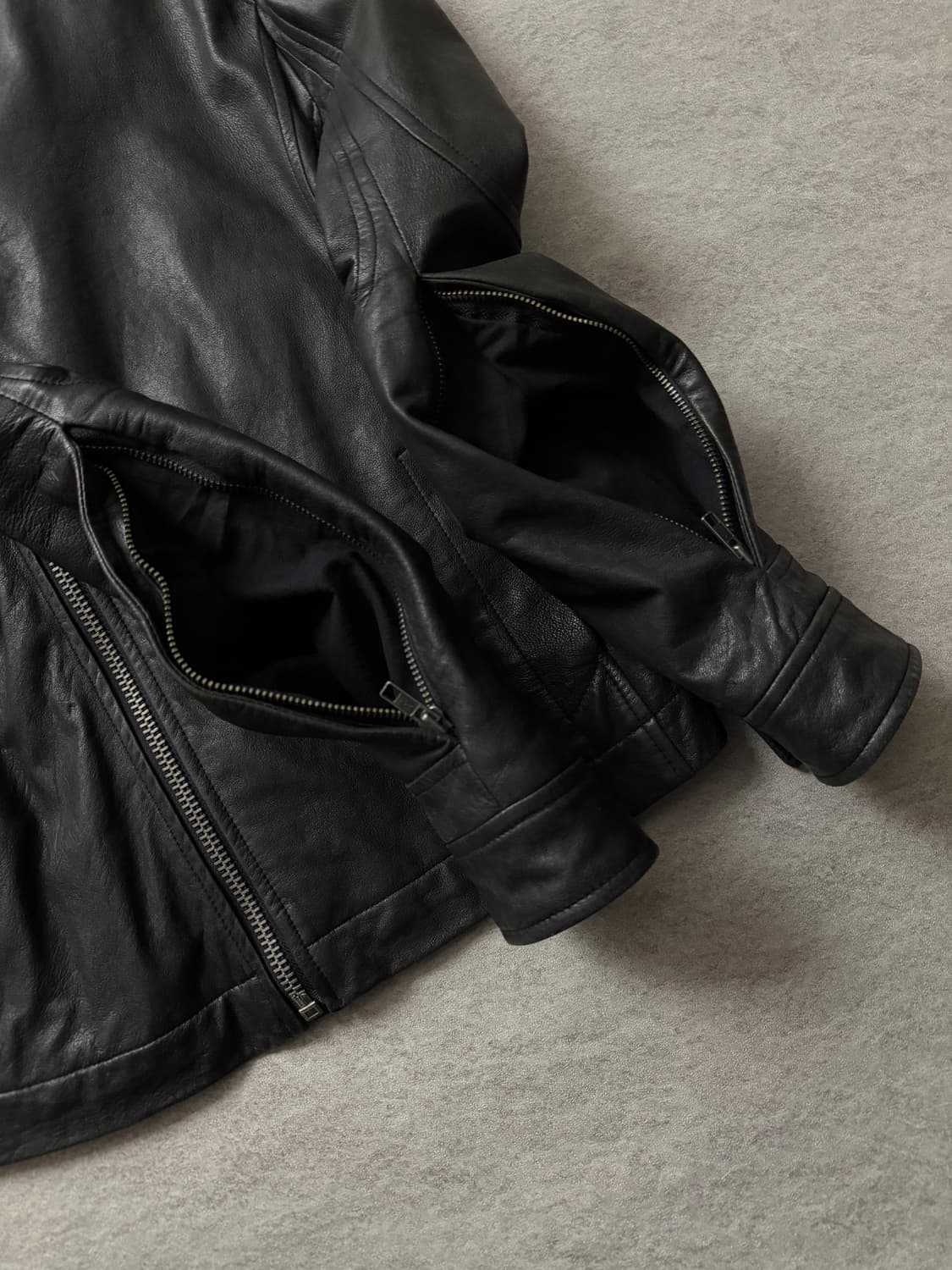 사선 램스킨 레거자켓 상품이미지5