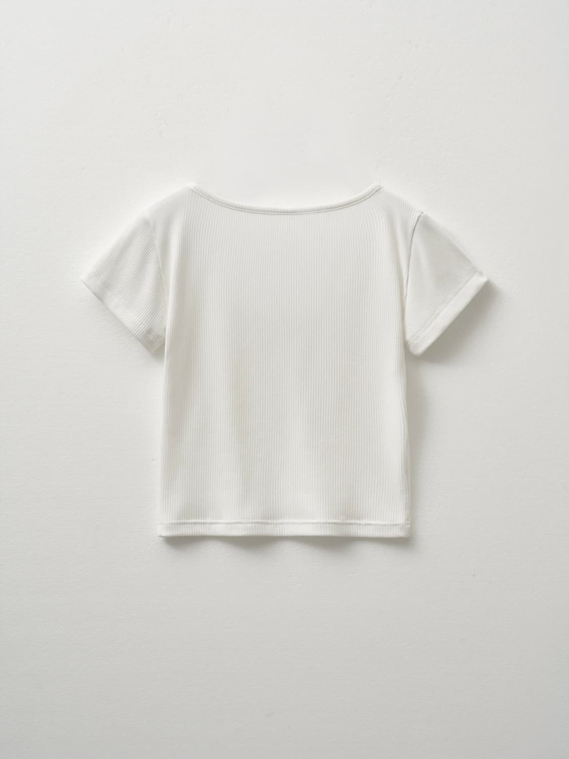 헬레네 파리스 리브드 하프 슬리브 반팔 화이트os 상품이미지2