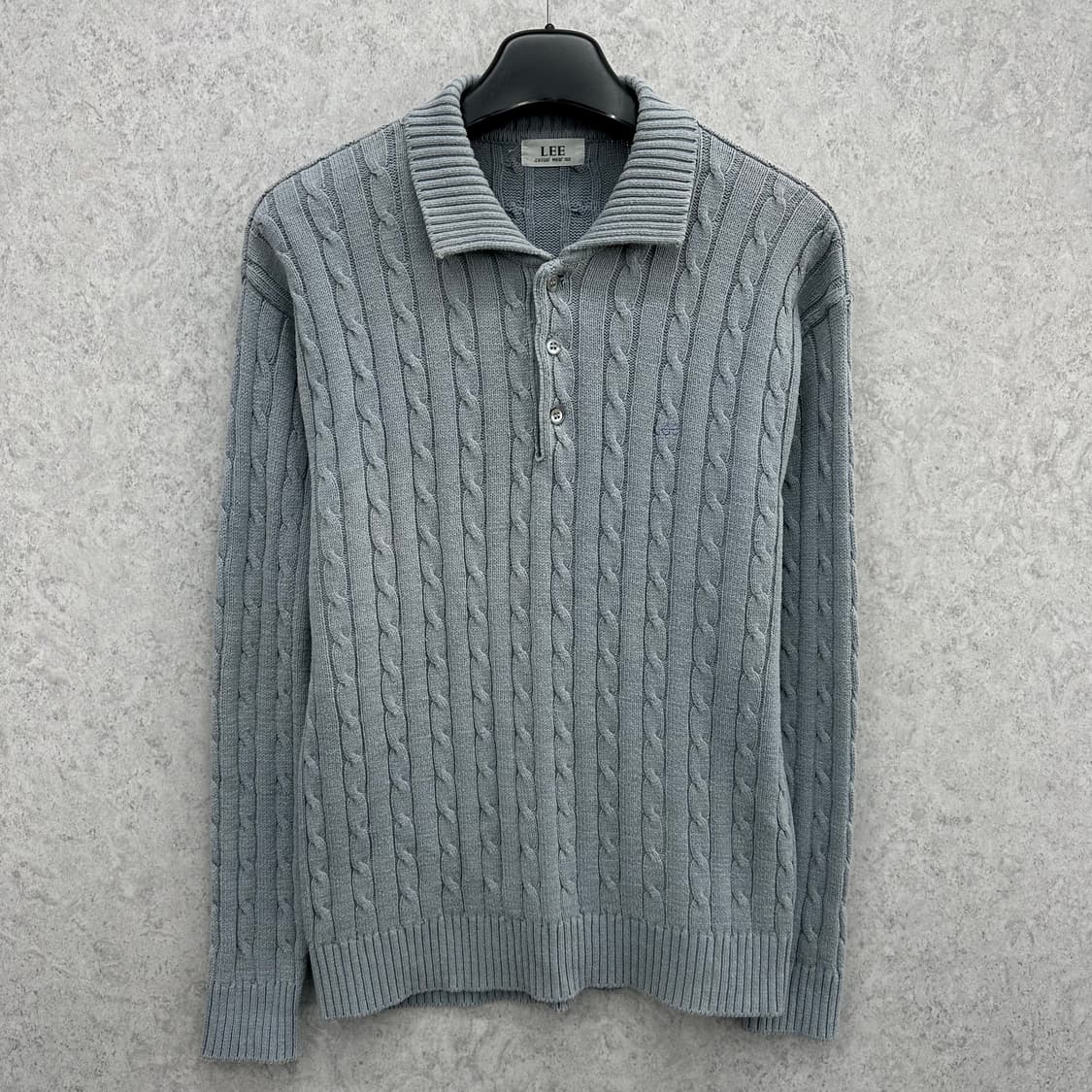 100 LEE 리 남자 꽈배기 카라 니트 상품이미지1