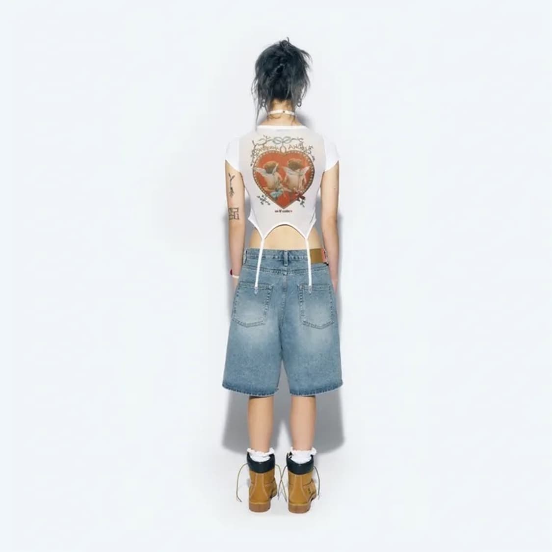 As If Calie 코르셋 메쉬 티셔츠 (29cm) 애즈이프칼리 자라 상품이미지4