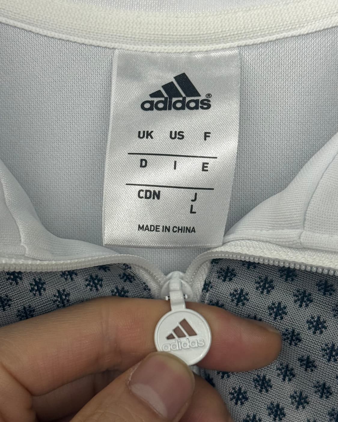 아디다스 땡땡이 도트 화이트 흰색 져지 트랙탑 집업 L 100 올드스쿨 상품이미지6