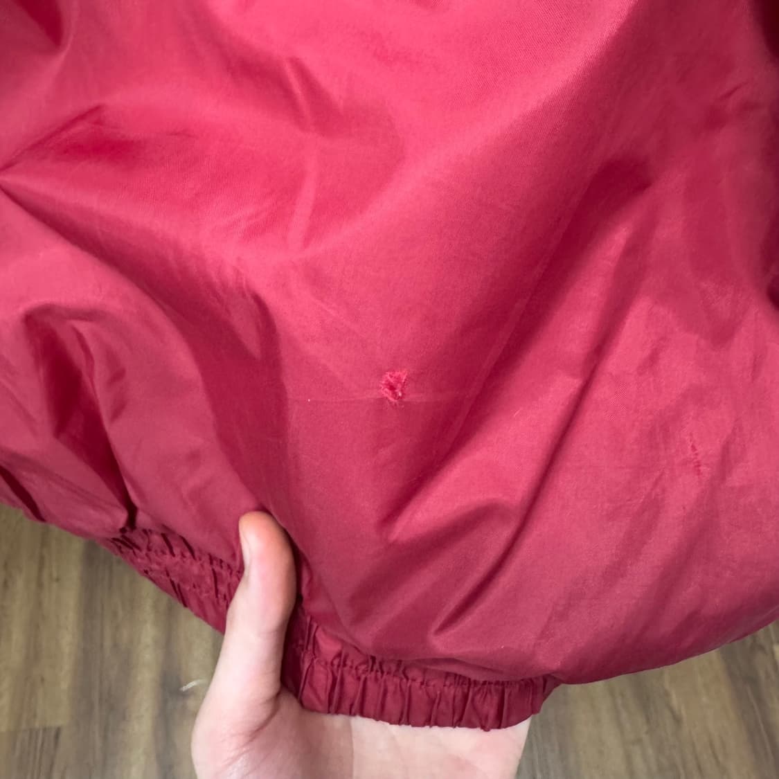 90s NFL X 워싱턴 레드스킨스 크롭 후드 점퍼 버건디 옐로 배색 상품이미지10