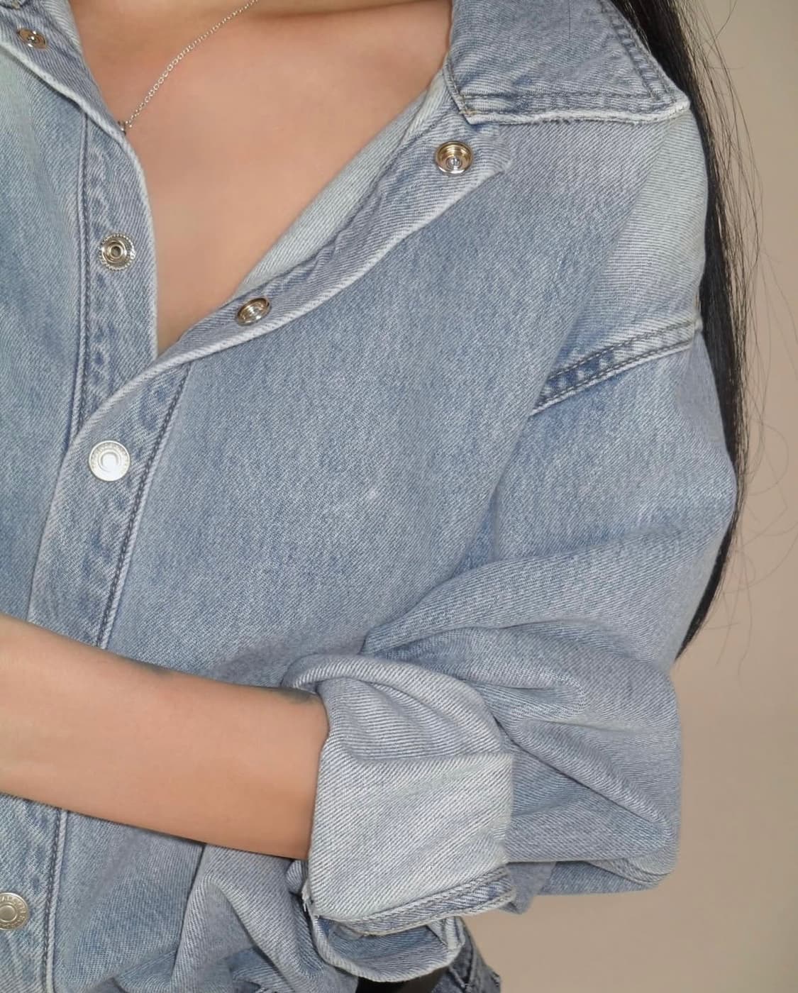 페일제이드 빈티지 데님 오버사이즈 셔츠 파인체리 상품이미지4