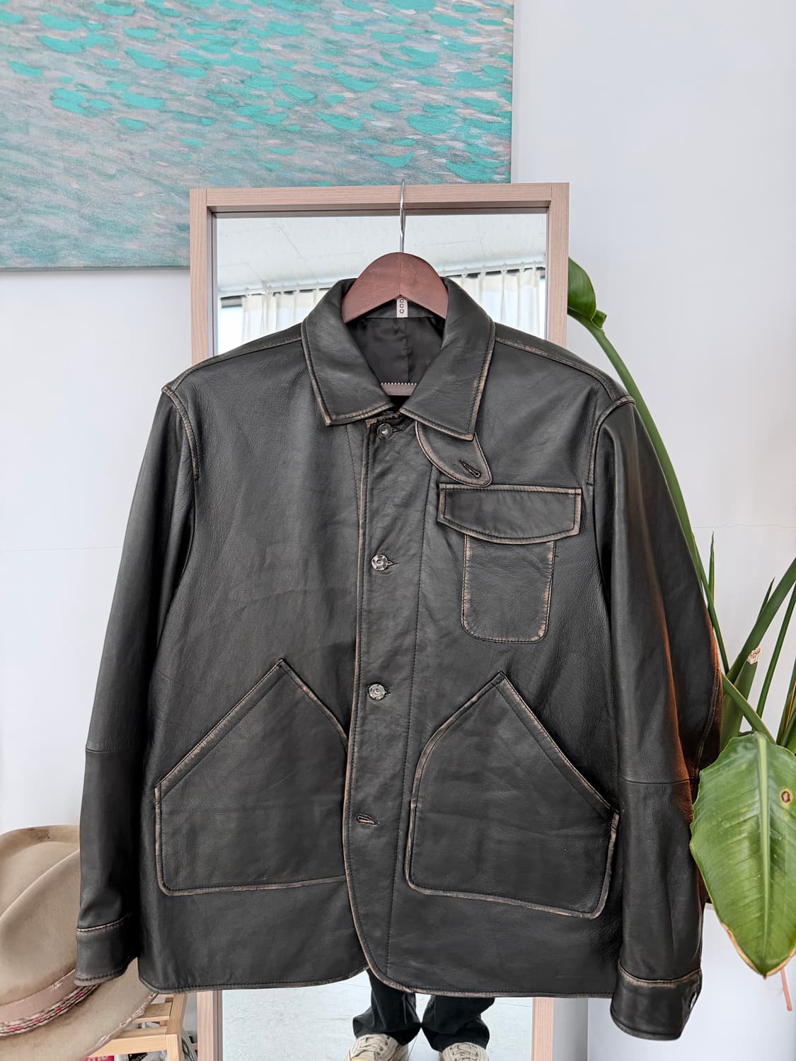 2size) ccu 헌팅자켓 차심 쉽스킨 레더 상품이미지2