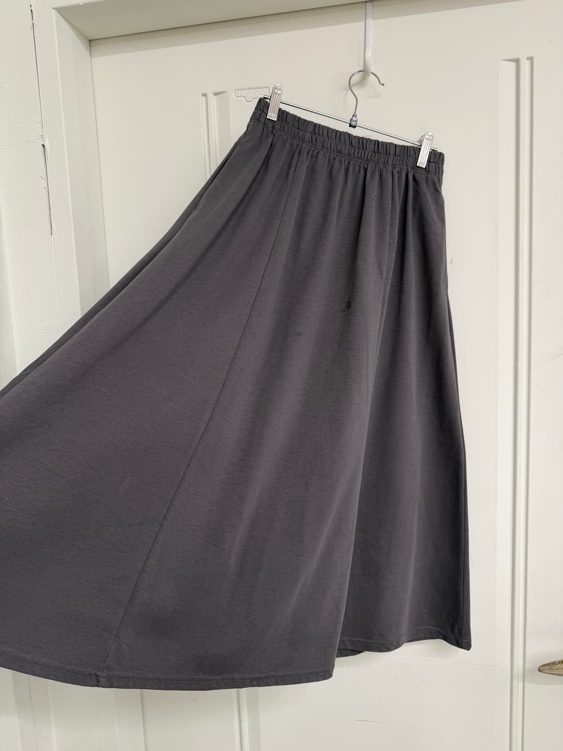 일본빈티지 차콜 플레어 롱스커트 상품이미지4