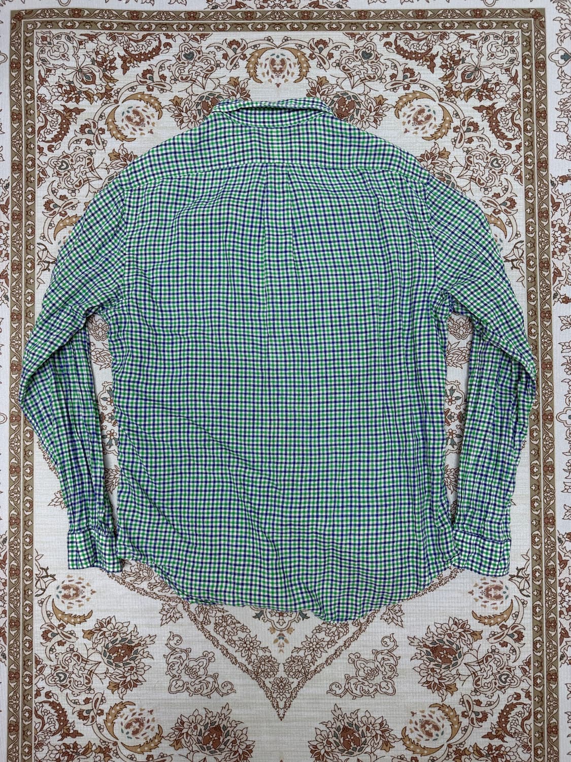 Polo Ralph Lauren 린넨100% 그린블루체크 셔츠 상품이미지2