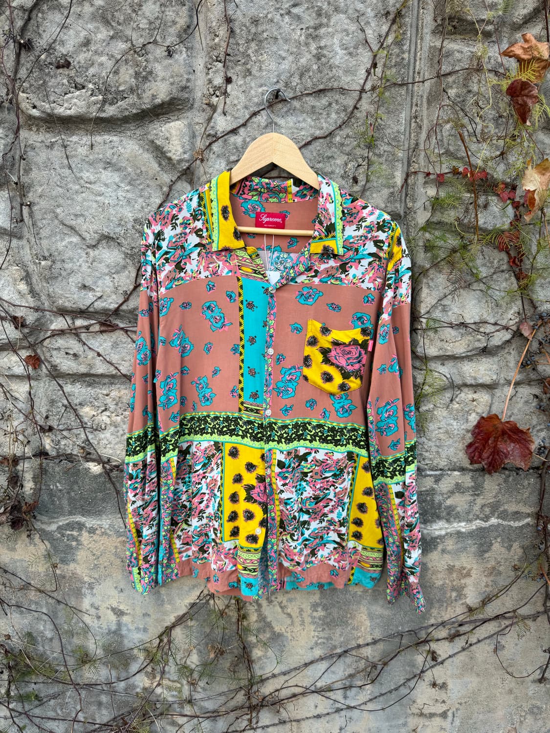 슈프림 16ss 플라워 패턴 레이온 셔츠 L 상품이미지1