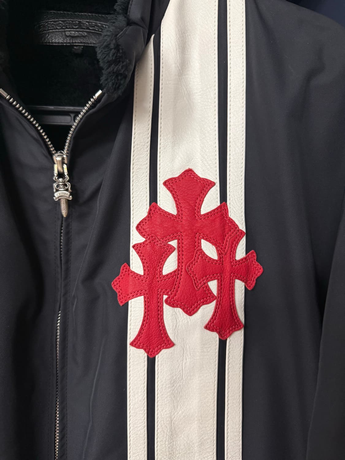 [L] 크롬하츠 코브라 크로스 레더패치 레이싱 퍼자켓 상품이미지8